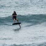 Jon Mann, foiler and SurfEars ambassador prone foiling