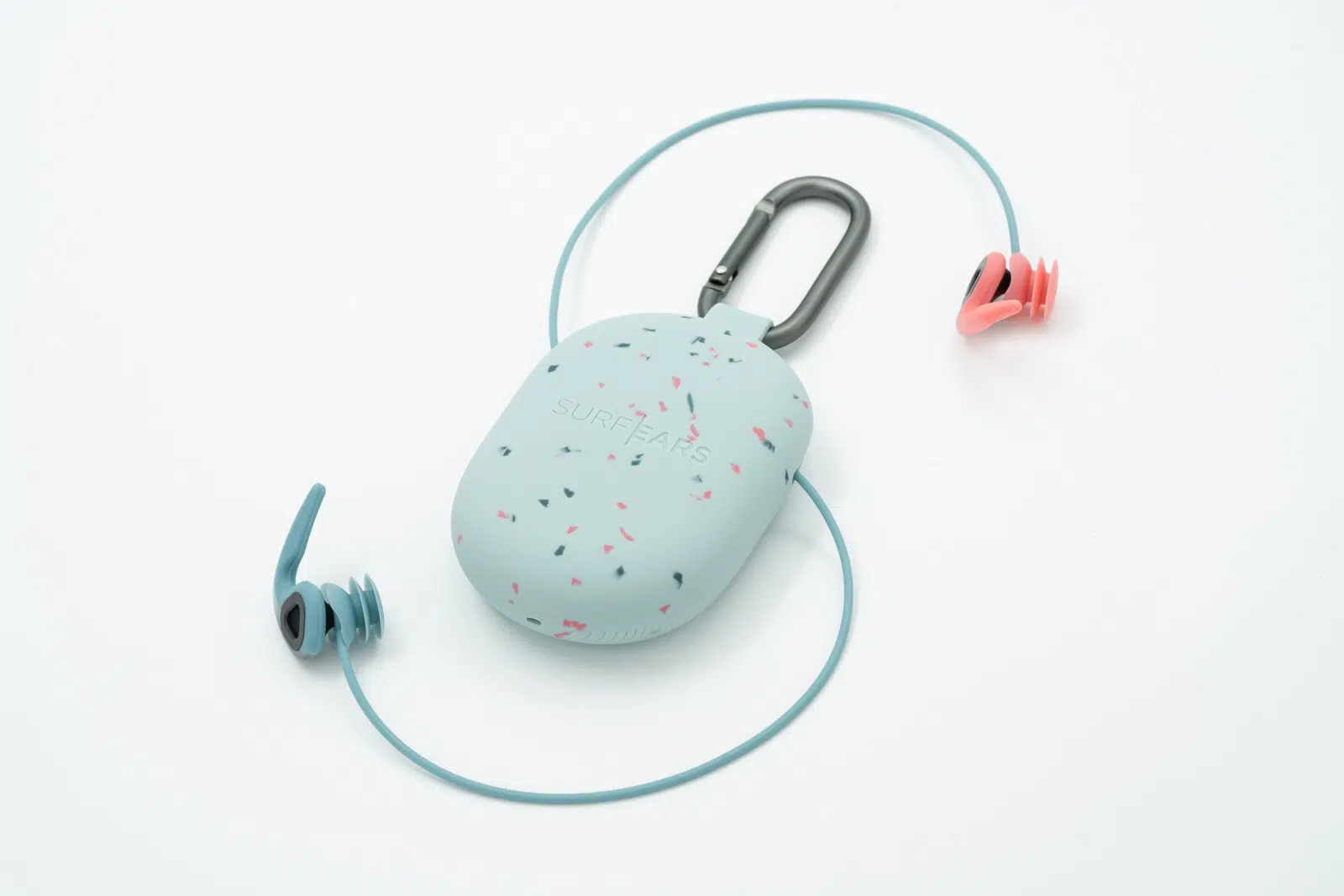 Surfing Ear Plugs in case - Coral Sky