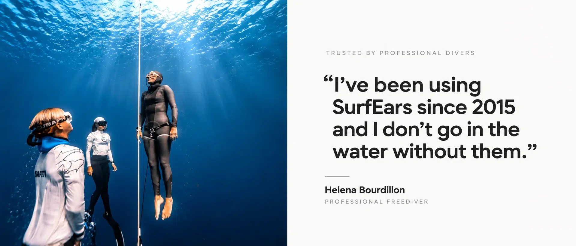 SurfEars – Helena Bourdillon, professional freediver testimonial.