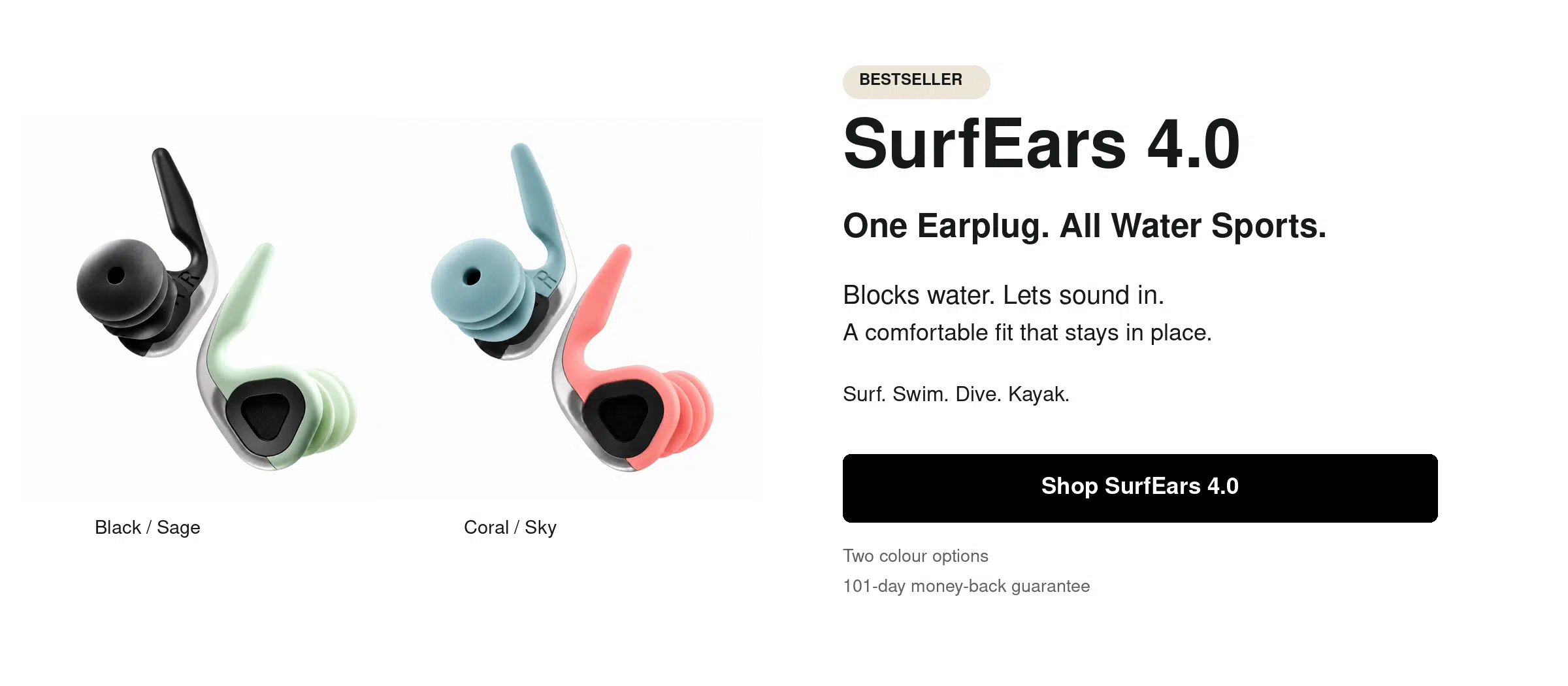 SurfEars 4.0 – One Earplug. All Water Sports.